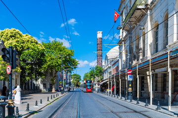 The Cemberlitas Square view in Istanbul. Istanbul is popular tourist destination in the Turkey.