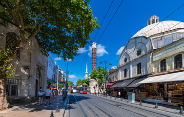 Naklejka premium The Cemberlitas Square view in Istanbul. Istanbul is popular tourist destination in the Turkey.