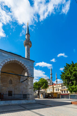 Fototapeta na wymiar The Mahmut Pasha Mosque view in Istanbul. Istanbul is popular tourist destination in the Turkey.