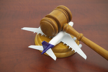 Flight cancellation, aviation law, sue airline company concept.