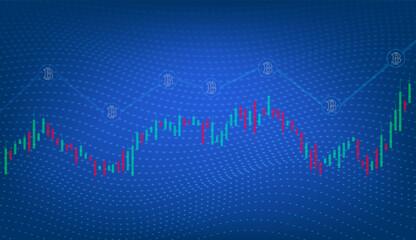 Cryptocurrency rise, bitcoin market, money market, stock market vector stock, rising, moving up.