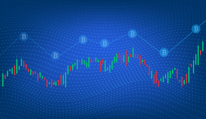 Cryptocurrency rise, bitcoin market, money market, stock market vector stock, rising, moving up.