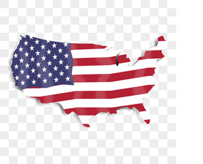 editable vector image Map of american flag