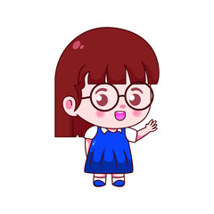 Cute girl character design for back to school logos