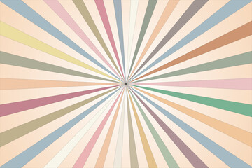 Retro style colorful background pattern vector illustration. Colorful sun rays poster vector graphic to use in hipster poster, retro background, old style invitation card design projects.