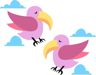abstract pink bird in the clouds