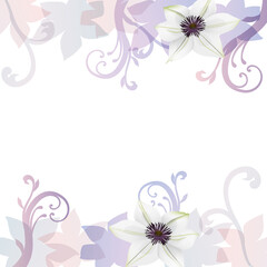 クレマチスの花のイラスト背景