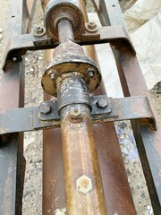 close up old iron joints in industry site