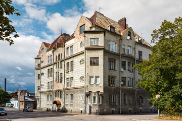 Fototapeta na wymiar Art nouveau building in Viborg.