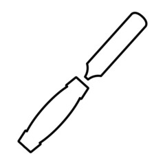 Chisel icon. Carpenter's or joiner's manual cutting tool for wood work. Vector illustration isolated on a white background for design and web.