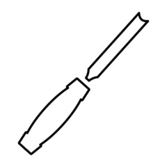 Chisel icon. Carpenter's or joiner's manual cutting tool for wood work. Vector illustration isolated on a white background for design and web.
