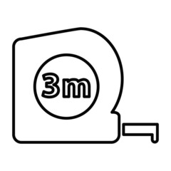 Measuring tape icon. A tool for measuring length. Vector illustration isolated on a white background for design and web.