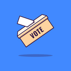 Vote box cartoon icon illustration