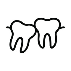 Tooth flat line icon. Dental care, Dentistry symbol, stomatology services. Outline sign for mobile concept and web design, store