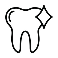 Tooth flat line icon. Dental care, Dentistry symbol, stomatology services. Outline sign for mobile concept and web design, store