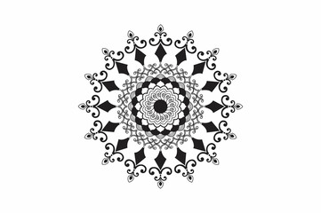 Circular pattern in the form of a mandala. Henna tattoo mandala. Mehndi style. Decorative pattern in oriental style. Coloring book page.