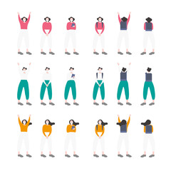 子供／小学生／ランドセル／マスクの人物の全身フラットイラスト素材	