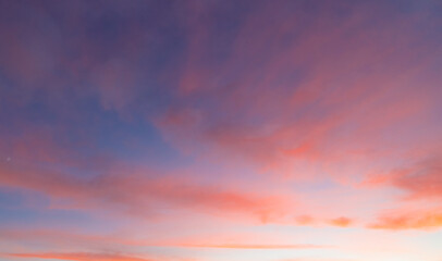 Naklejka na ściany i meble dusk evening purple blue sky background beautiful nature photography of evening time