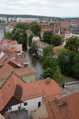 Fototapeta na wymiar Blick vom Turm der Ägidienkirche auf Erfurt