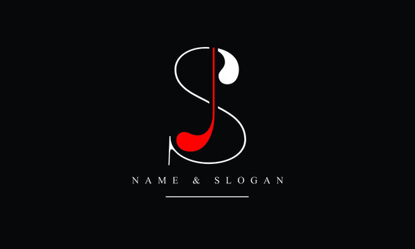 SJ, JS, S, J abstract letters logo monogram