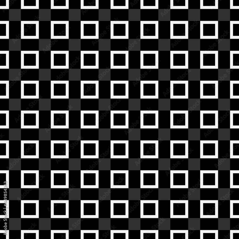 Poster black squares plaid pattern. vector and seamless.