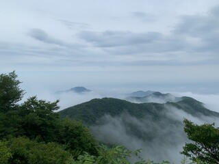 clouds over the mountains