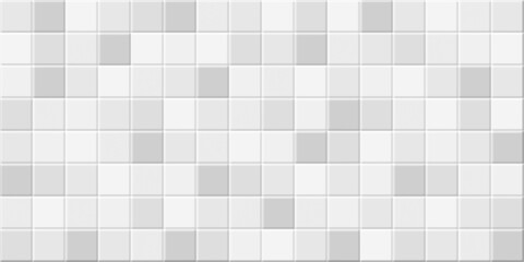 White mosaic wall tile texture, kitchen or bahtroom tile surface, illustration pixel background