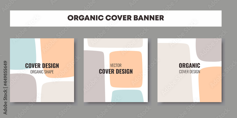Poster set of abstract square art templates with pastel color layout design. perfect for social media posts