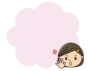 女の子01_02（大きなテキストスペースの前で怒る女の子）