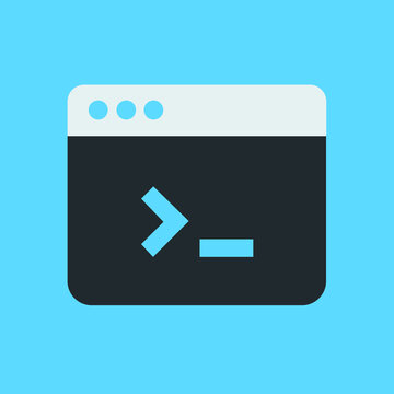 Terminal startup icon, direct access to system via command line - illustration