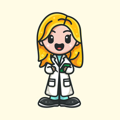 WOMAN NURSE FOR CHARACTER, ICON, LOGO, STICKER AND ILLUSTRATION