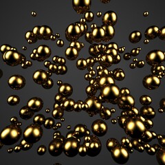 Golden polish spheres ballc design background