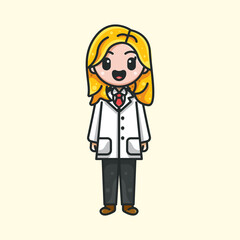 WOMAN DOCTOR FOR CHARACTER, ICON, LOGO, STICKER AND ILLUSTRATION