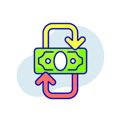 Money cycle RBG color icon. Investment. Thin line vector illustration.