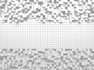 White cubes structure. Abstract futuristic background.