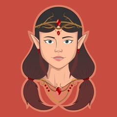 beautiful elf girl in red