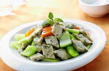 Delicious Chinese food, vegetable meat puree