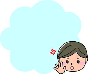 Obraz premium 男の子01_01（大きなテキストスペースの前で怒る男の子）