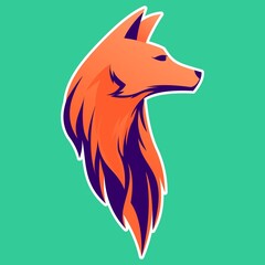 Obraz premium beautiful red fox with green screen vector