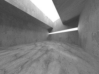 Abstract architecture background. Empty rough concrete interior