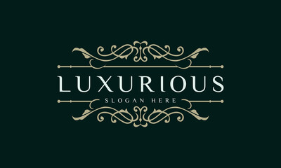 Fototapeta na wymiar Luxury vintage logo vector Icon