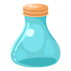 Glass jar vector cartoon illustration isolated on a white background.
