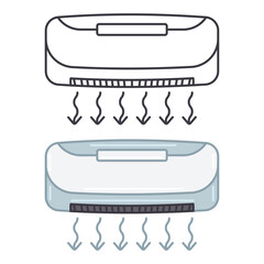 Air conditioner vector illustration isolated on a transparent background.