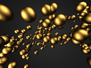 Golden polish spheres ballc design background