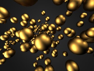 Golden polish spheres ballc design background