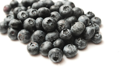 blueberries on a white background

