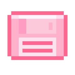 Diskette Pixel Art. Vector picture. Floppy disk pixel art. The memory storage unit is obsolete.