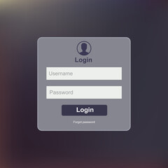 Member login form interface. For web page, site, mobile applications, art illustration, design theme, modern menu, contact empty box, banner. Log in ui.