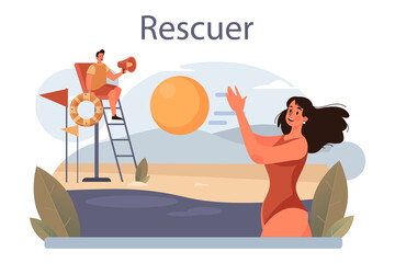 Rescuer concept. Urgent help. Ambulance lifeguard assisting