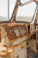 Old Abandoned Bus Rusty Cyprus Vintage